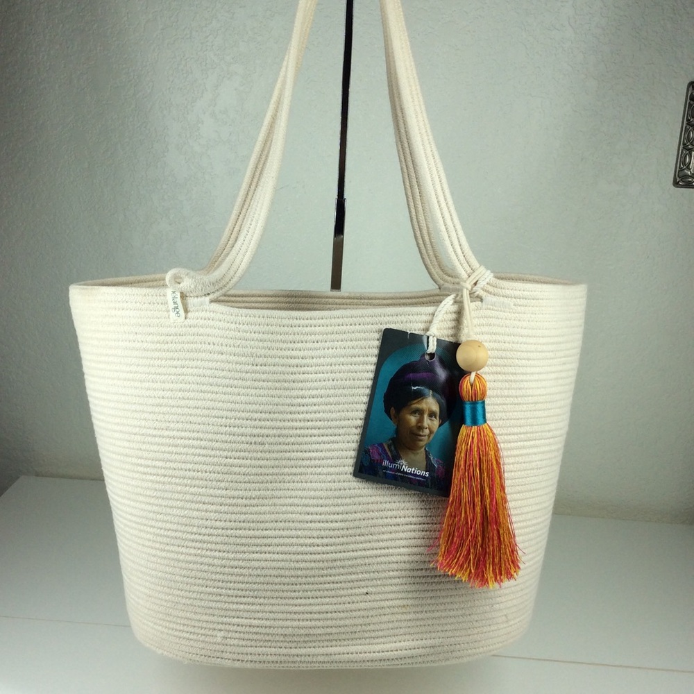 Coiled Cotton Rope Tote with tassel